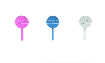Colorful Lollipop icon isolated on white background. Food, delicious symbol. Happy Halloween party. Minimalism concept. 3D render illustration