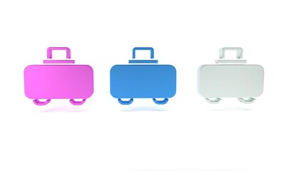 Colorful Weapon case for storing and transporting weapons icon isolated on white background. Minimalism concept. 3D render illustration