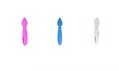 Colorful Paint brush icon isolated on white background. Minimalism concept. 3D render illustration