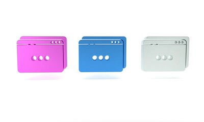 Obraz premium Colorful Website template icon isolated on white background. Internet communication protocol. Minimalism concept. 3D render illustration