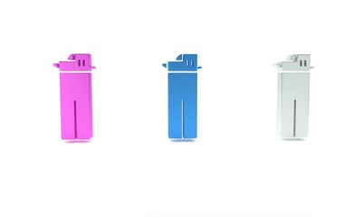 Colorful Lighter icon isolated on white background. Minimalism concept. 3D render illustration