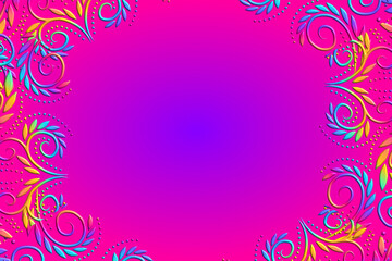 Luxurious batik flower line art pattern of indonesian culture traditional caleidoscope 