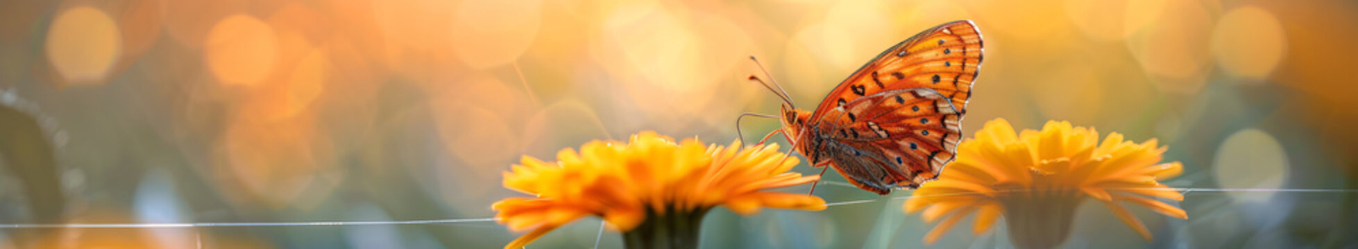 Beautiful butterfly on the grass, macro photography, dark blue and orange background, blurred background, ultra high definition, real shot, real photography, real photo shooting, best quality


