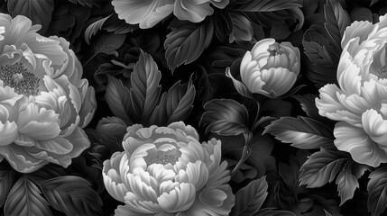 Beautiful flowers design. Black and white photo for magazine cover