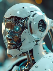 Fototapeta premium Robot's Head Close Up
