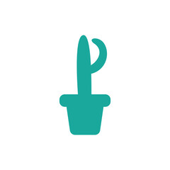 letter p cactus simple sleek creative geometric modern logo design