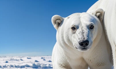 Obraz premium Baby Polar Bear Hunting with Mom 