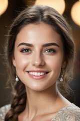 Naklejka premium Beautiful female young model with perfect natural skin. Natural beauty, cosmetics, skin care concept