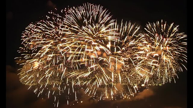 Happy New Year 2025. Fireworks and the year 2025 on a dark background.
