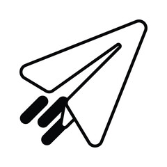 A paper plane showing concept icon of communication, messaging, chat vector design