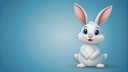 A Playful and Charming Vector Illustration of a White Rabbit in a Cartoon Style Generative AI image