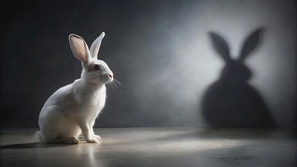 White Rabbit with a Shadowy Silhouette Generative AI Computational creativity