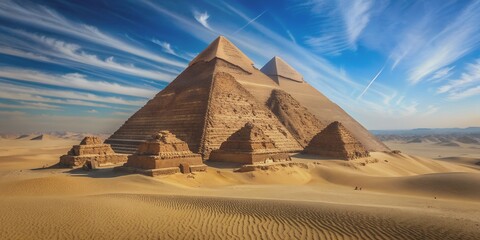 The Great Pyramid of Giza Ancient Wonder Rises from the Desert Sands AI-Created Content