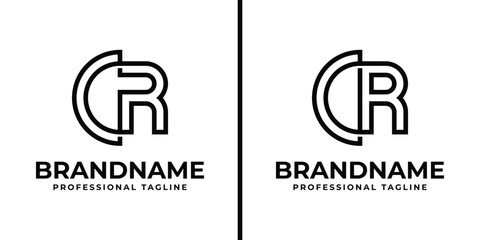 Letters CR Monogram Logo, suitable for any business with CR or RC initials