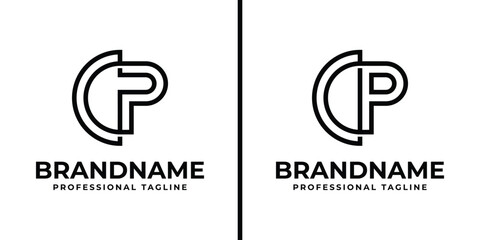 Letters CP Monogram Logo, suitable for any business with CP or PC initials