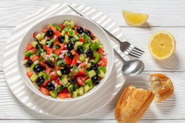 Turkish Shepherd Salad, Coban Salatasi in a bowl
