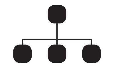 Hierarchy vector icons. Line structure or flowchart. Black organizational flow.  isolated on White Background. . vector illustration. EPS 10/AI