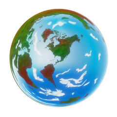 3D World earth planet on png transparent background.