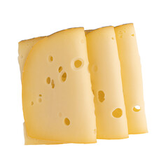 cheese slices on white background, top view