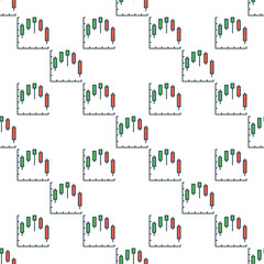 Candlestick Chart vector forex analytics colored seamless pattern
