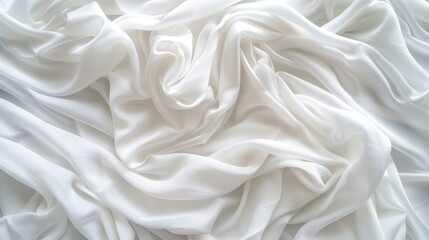 Obraz premium Softly Draped White Cotton Fabric Background for Design Inspiration
