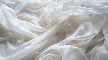Obraz premium Softly Draped White Cotton Fabric Creating Gentle Airy Background