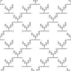 Hammer Candlestick chart vector linear seamless pattern