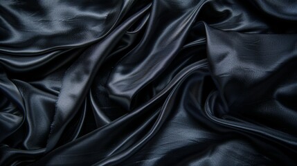 Obraz premium Black Satin Fabric Drape.