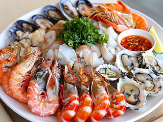 beautifully presented seafood dish from the restaurant