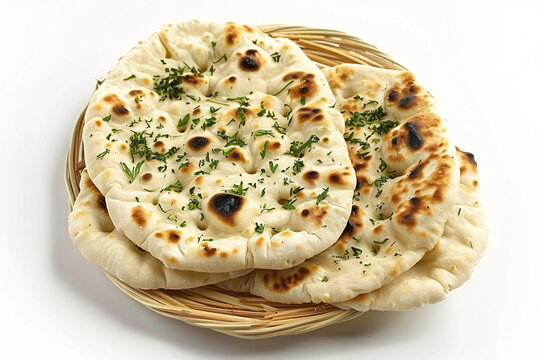 a plate of flat bread