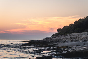 Sunset in Croatia with water