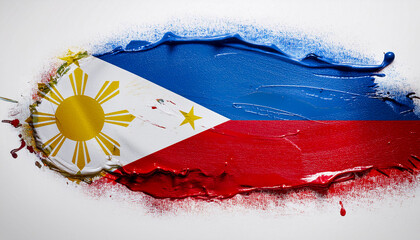 Paint stain in the colours of the Philippine flag