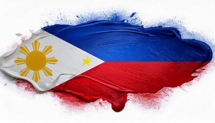 Paint stain in the colours of the Philippine flag