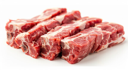 Fototapeta premium Raw ribs. Fresh ribs isolated on a white background.