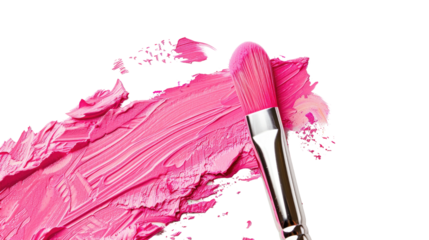 brush and pink paint transparent background