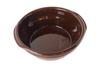Brown ceramic, clay bowl
