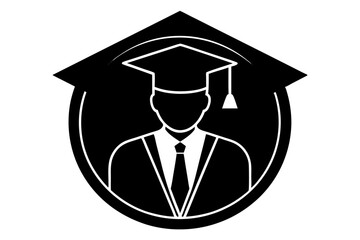 Graduation icon vector art illustration