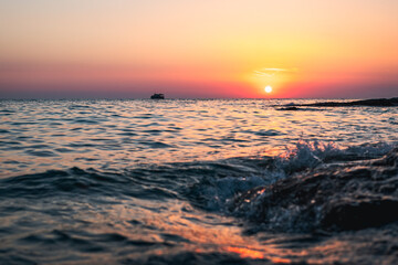Sunset in Croatia with water