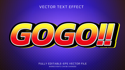 Obraz premium Cartoon dots text style effect fully editable