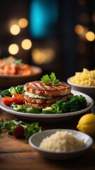 grilled chicken with vegetables