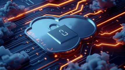 Fototapeta premium CloudStrike Network Security Encryption Technologies Data being encrypted and decrypted with security keys