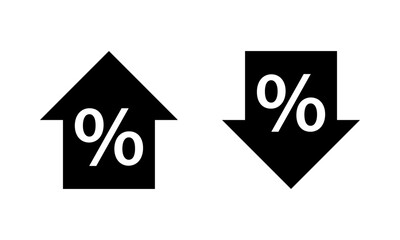 Arrow up and arrow down with percentage icon