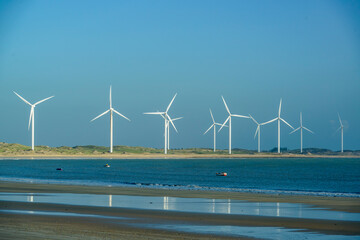 Wind energy farm on Icarai de Amontada beach, CE, Brazil on July 1, 2024