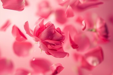 Pink roses in the air