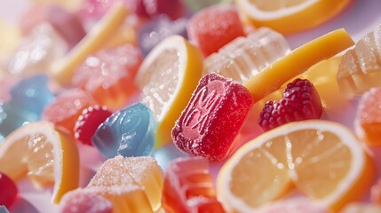 assortement of gummy showcasing 