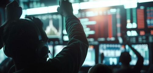 Dynamic Stock Market Trading Floor with Brokers and Real Time Data Monitors