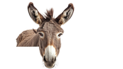 Donkey over banner transparent background