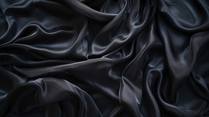 Black Silk Fabric Background.