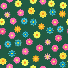 Seamless cute pattern in the form of a small flower. Small bright flowers. Ditsy floral background. Elegant template for children's prints