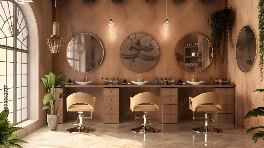 Wall mural beauty salon interior